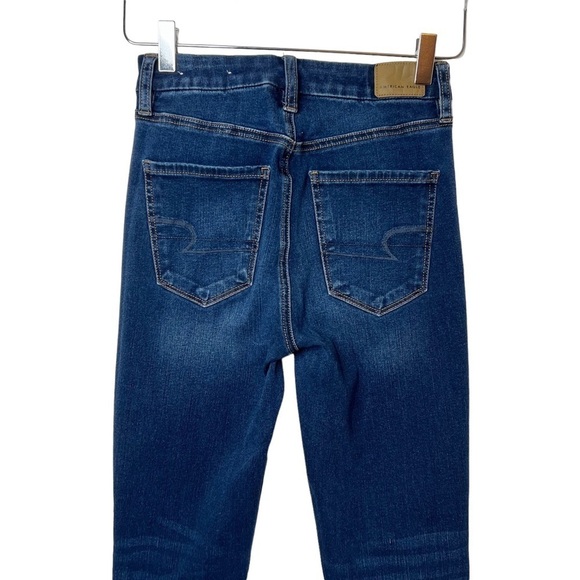 American Eagle Curvy Super Hi Rise Dark Wash Skinny Jegging Sz 2 Short - Picture 9 of 11